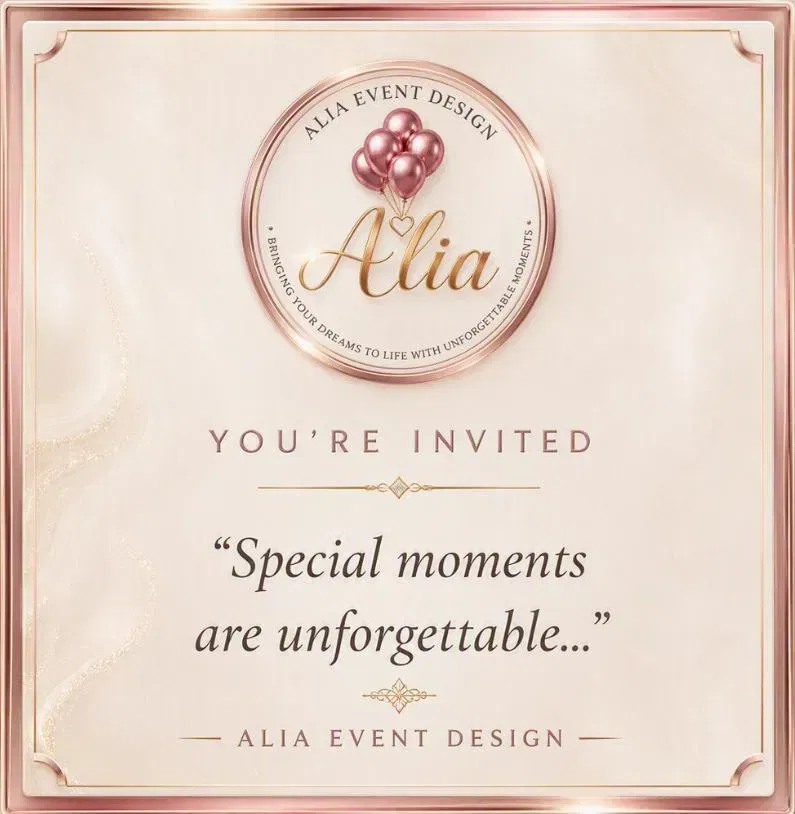 Alia Event Design — You're Invited, Special moments are unforgettable